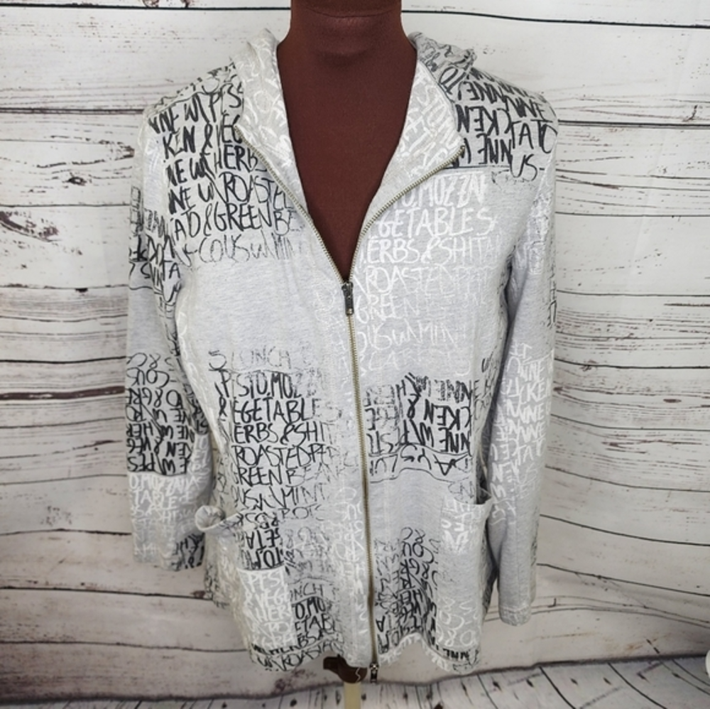 Vintage Elliott Lauren‎ Gray Graffiti Hooded Jacket